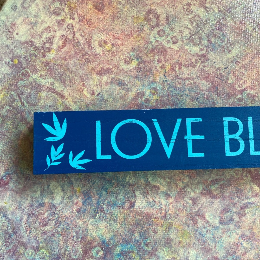 NWT Rustic Wooden Inspirational Home Decor Blue - Picture 4 of 6